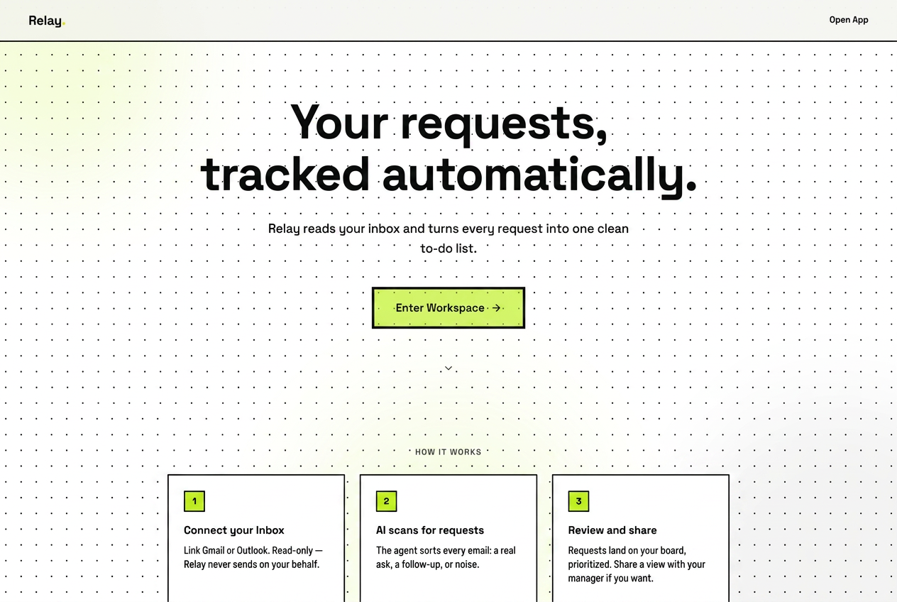 Relay - AI Inbox Agent app built with Butterbase